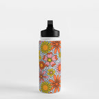 Groovy Flowers in Blue Water Bottle Gallery Image 3