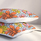 Groovy Flowers in Blue Pillow Sham Gallery Image 3