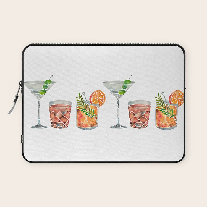 Classic Cocktails  - 1960s Watercolor Lineup Laptop Sleeve Gallery Image 1