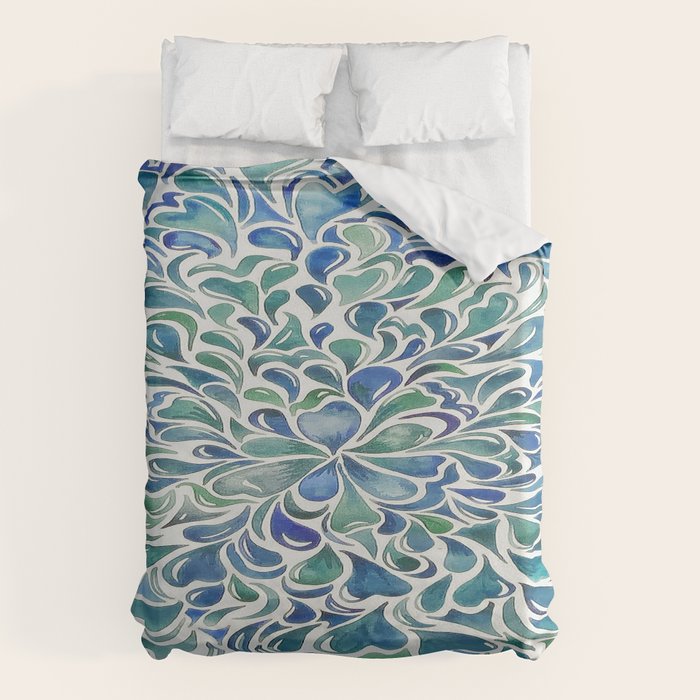 Watercolor Splashes Duvet Cover Gallery Image 1
