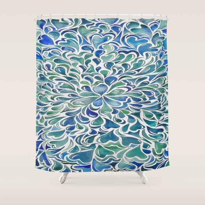 Watercolor Splashes Shower Curtain Gallery Image 1