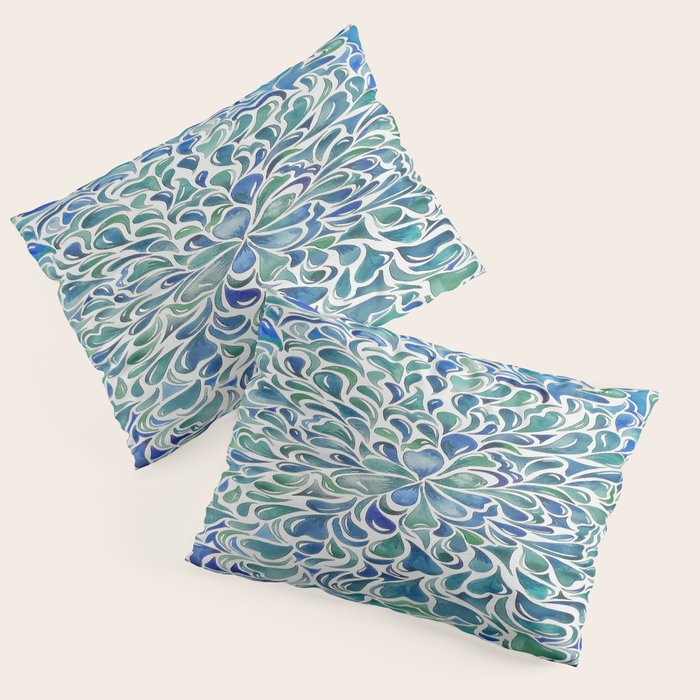 Watercolor Splashes Pillow Sham Gallery Image 1
