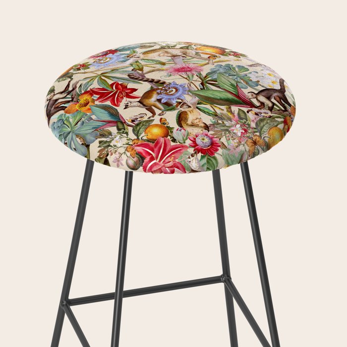 Animal and Floral Pattern Stool Gallery Image 2
