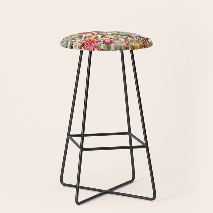 Animal and Floral Pattern Stool Gallery Image 1