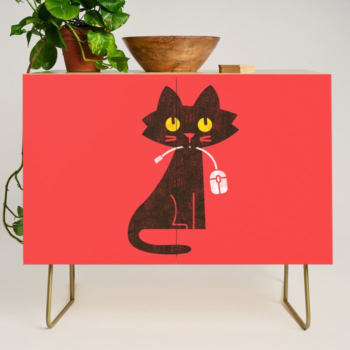 Fitz - Hungry hungry cat (and unfortunate mouse) Credenza Gallery Image 1