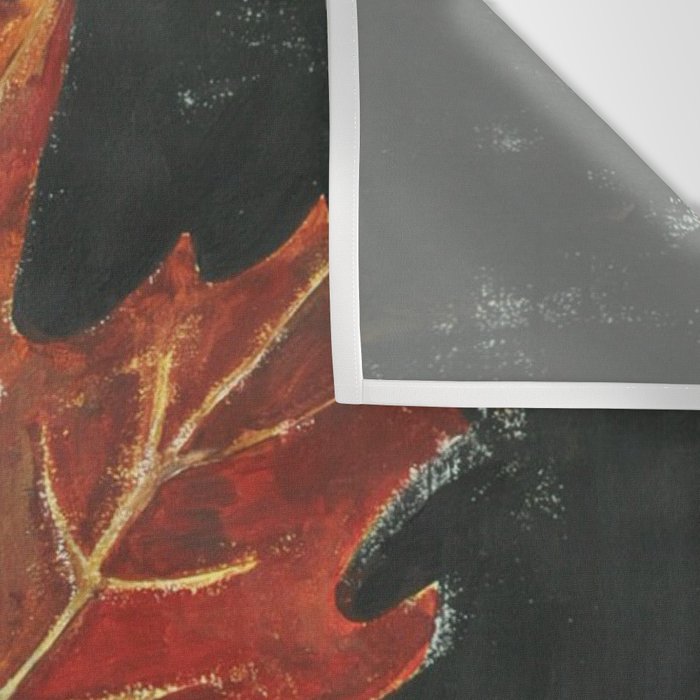 Fall Red Maple Leaf Black Background Wall Tapestry Gallery Image 3