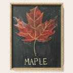 Fall Red Maple Leaf Black Background Serving Tray Gallery Image 1