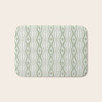 Wavy lines and tiny blooms - sage green tones pattern Bath Mat Gallery Image 1