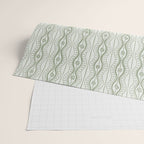 Wavy lines and tiny blooms - sage green tones pattern Wrapping Paper Gallery Image 2