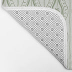 Wavy lines and tiny blooms - sage green tones pattern Bath Mat Gallery Image 2