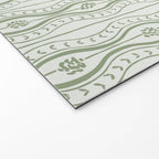 Wavy lines and tiny blooms - sage green tones pattern Welcome Mat Gallery Image 2