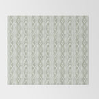 Wavy lines and tiny blooms - sage green tones pattern Throw Blanket Gallery Image 2