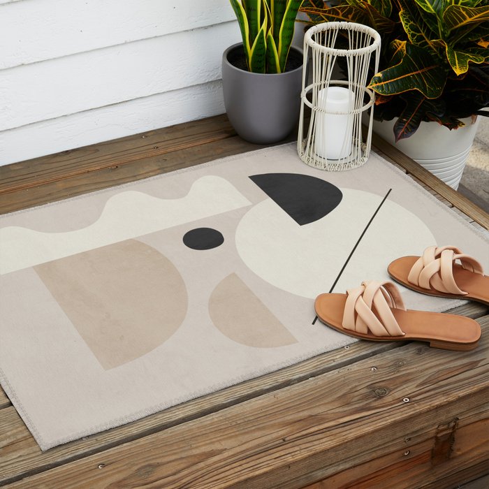 Abstract Minimal Shapes 25 Outdoor Rug Gallery Image 2