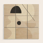 Abstract Minimal Shapes 25 Wood Wall Art Gallery Image 1