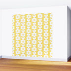 Vintage Floral Jonnty Flowers and Stripes Butter Yellow and White Cottage Stripes Wall Mural Gallery Image 2