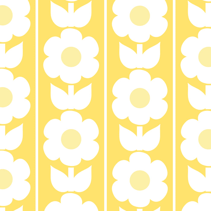Vintage Floral Jonnty Flowers and Stripes Butter Yellow and White Cottage Stripes Coffee Mug Gallery Image 2