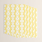 Vintage Floral Jonnty Flowers and Stripes Butter Yellow and White Cottage Stripes Wrapping Paper Gallery Image 3