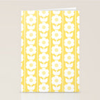 Vintage Floral Jonnty Flowers and Stripes Butter Yellow and White Cottage Stripes Stationery Card Gallery Image 2