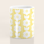 Vintage Floral Jonnty Flowers and Stripes Butter Yellow and White Cottage Stripes Coffee Mug Gallery Image 4