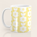 Vintage Floral Jonnty Flowers and Stripes Butter Yellow and White Cottage Stripes Coffee Mug Gallery Image 3