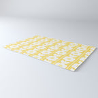 Vintage Floral Jonnty Flowers and Stripes Butter Yellow and White Cottage Stripes Rug Gallery Image 3