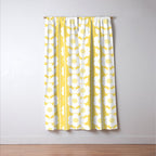 Vintage Floral Jonnty Flowers and Stripes Butter Yellow and White Cottage Stripes Window Curtain Gallery Image 3