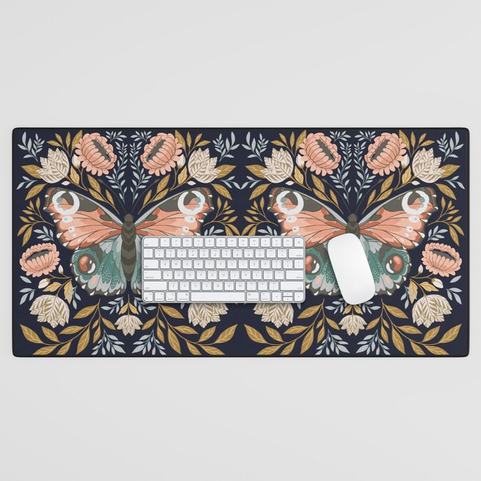 William Morris Butterfly - Midnight Garden Desk Mat Gallery Image 1