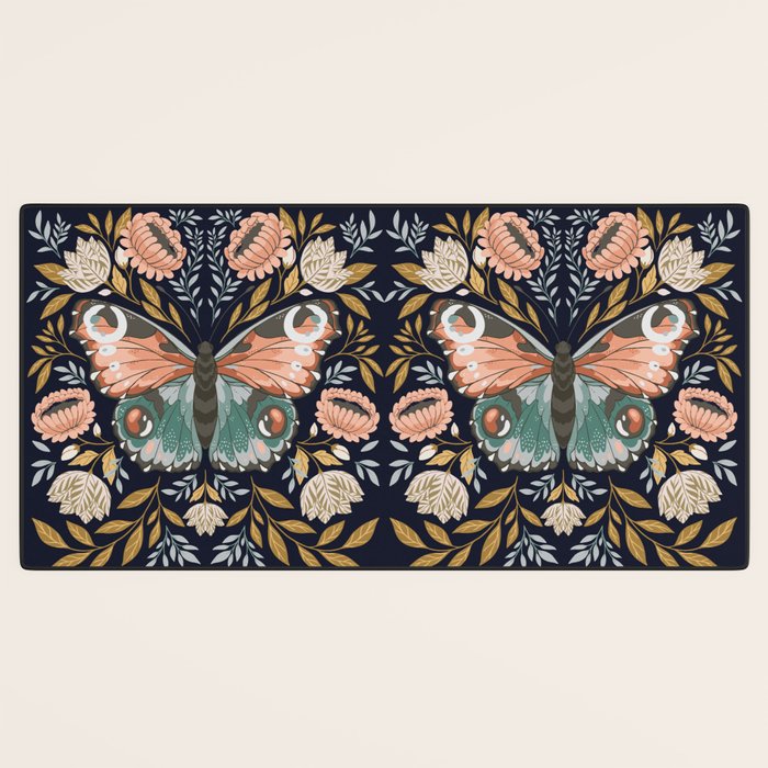 William Morris Butterfly - Midnight Garden Desk Mat Gallery Image 3