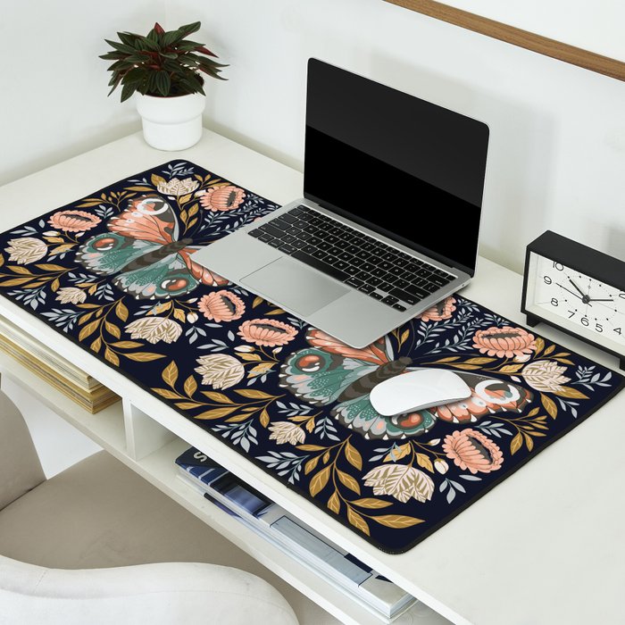 William Morris Butterfly - Midnight Garden Desk Mat Gallery Image 2