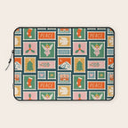 Vintage christmas postage stamp pattern Laptop Sleeve Gallery Image 1