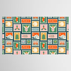 Vintage christmas postage stamp pattern Tablecloth Gallery Image 2