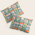 Vintage christmas postage stamp pattern Pillow Sham Gallery Image 3