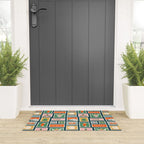 Vintage christmas postage stamp pattern Welcome Mat Gallery Image 3