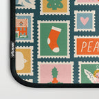Vintage christmas postage stamp pattern Laptop Sleeve Gallery Image 3