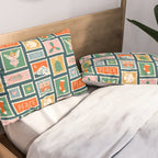 Vintage christmas postage stamp pattern Pillow Sham Gallery Image 2