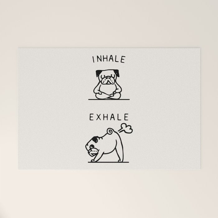 Inhale Exhale Pug Welcome Mat Gallery Image 1