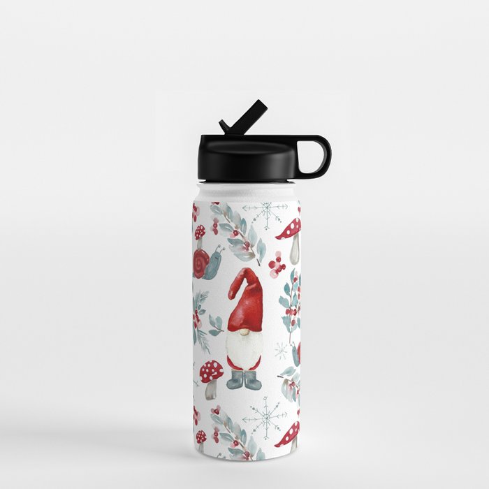 Gnome For The Holidays - Christmas Pattern Water Bottle Gallery Image 1