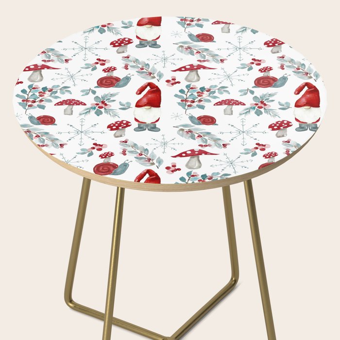 Gnome For The Holidays - Christmas Pattern Side Table Gallery Image 2