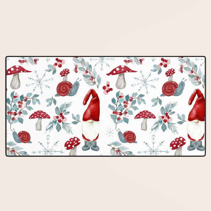 Gnome For The Holidays - Christmas Pattern Desk Mat Gallery Image 3
