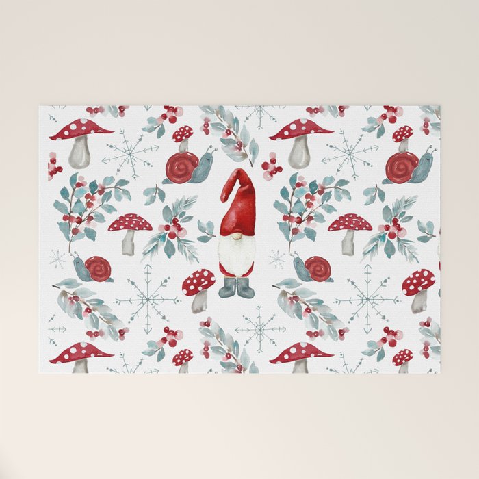Gnome For The Holidays - Christmas Pattern Welcome Mat Gallery Image 1