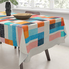 Colorful Retro Elements Tablecloth Gallery Image 3