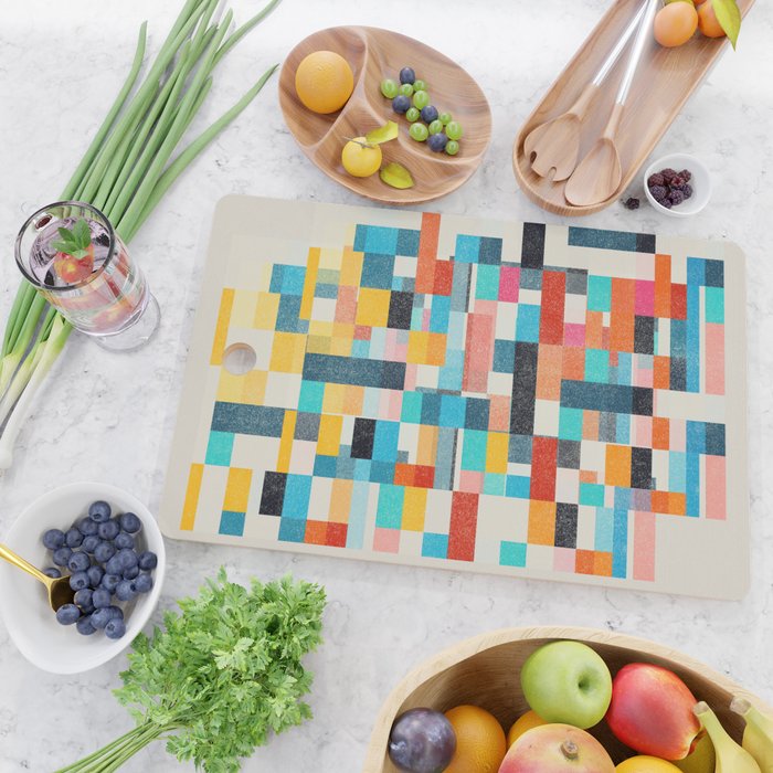 Colorful Retro Elements Cutting Board Gallery Image 2