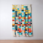 Colorful Retro Elements Window Curtain Gallery Image 3