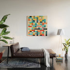 Colorful Retro Elements Wood Wall Art Gallery Image 2
