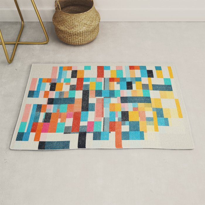 Colorful Retro Elements Rug Gallery Image 1