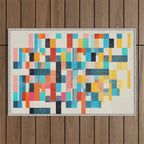 Colorful Retro Elements Outdoor Rug Gallery Image 1
