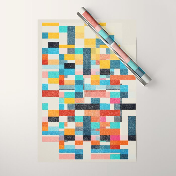Colorful Retro Elements Wrapping Paper Gallery Image 1
