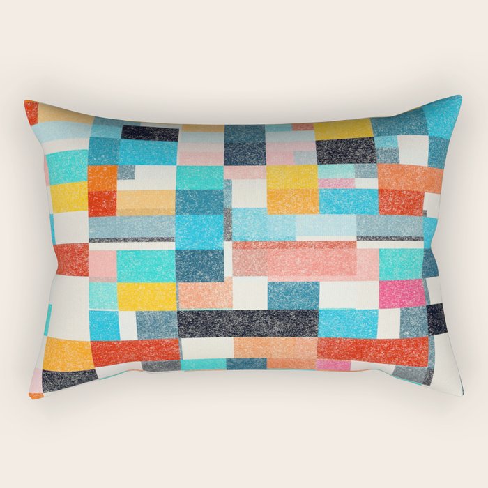 Colorful Retro Elements Rectangular Pillow Gallery Image 1