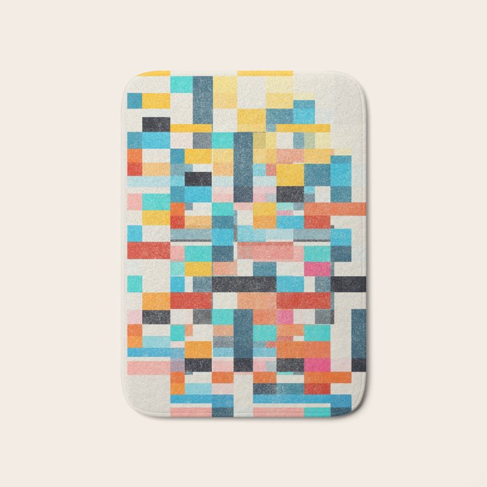 Colorful Retro Elements Bath Mat Gallery Image 1