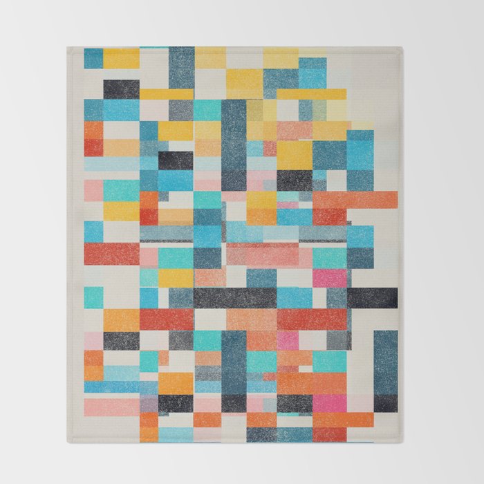 Colorful Retro Elements Throw Blanket Gallery Image 2
